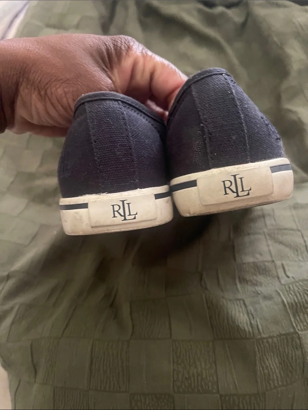 Lauren Ralph Lauren women’s navy blue Slip-On Canvas Loafers